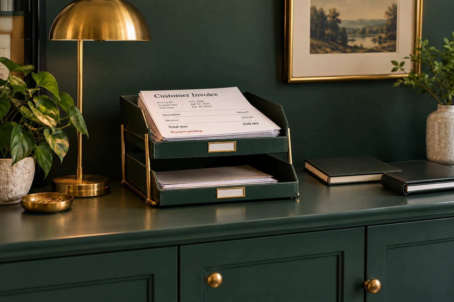 Pending customer invoice records kept separate at year end