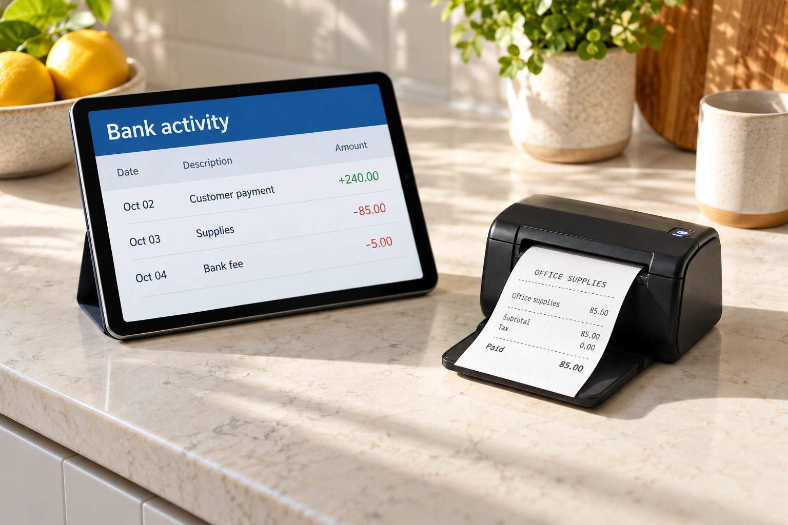 Comparing digital account activity with a scanned transaction record