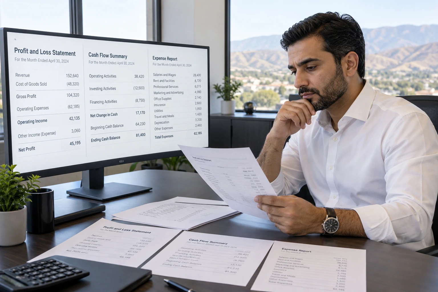Checking accounting records and reports for discrepancies