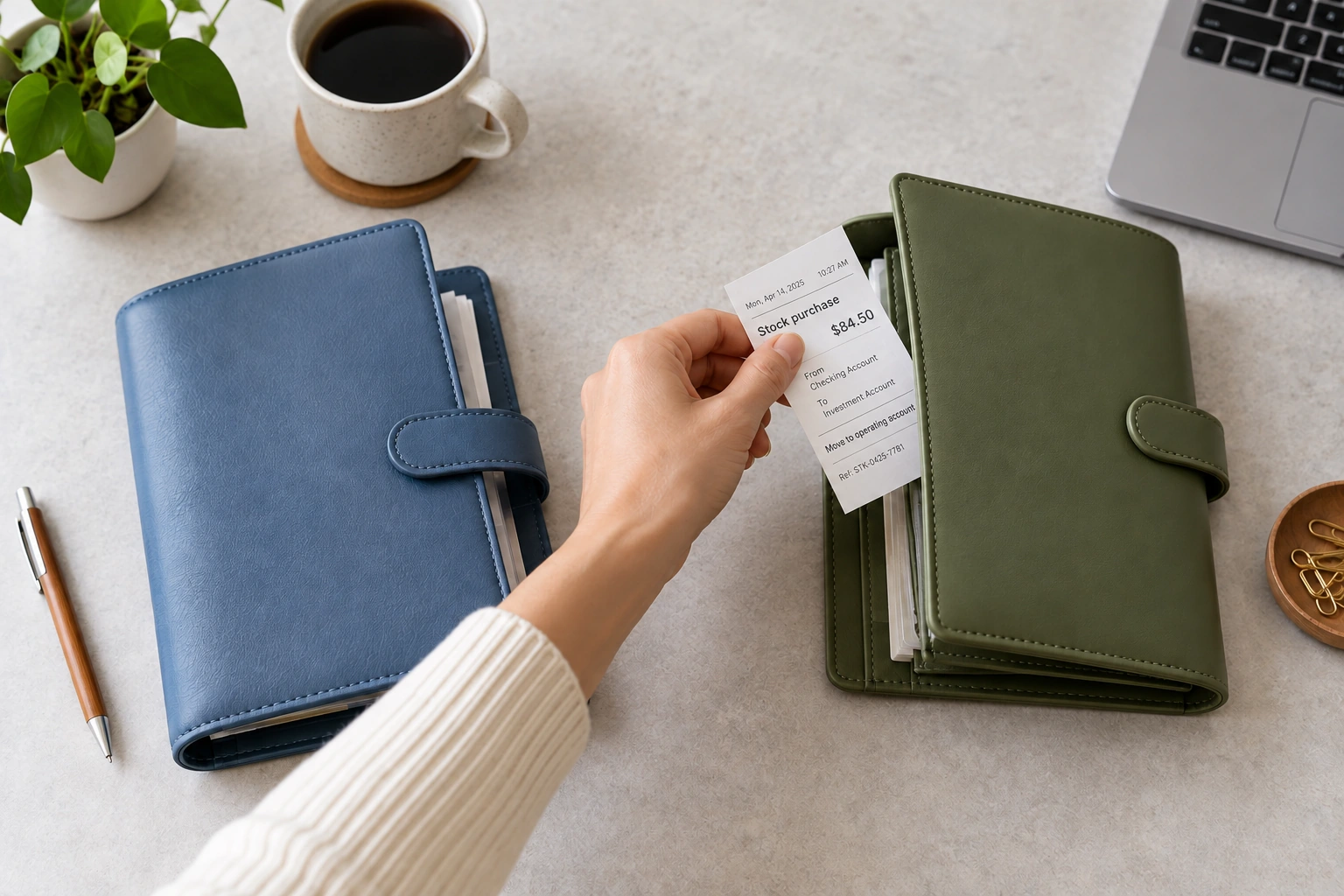 Moving a transaction record into the appropriate account organizer